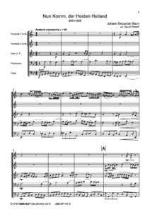 Onyx Brass Publishing » Nun Komm, der Heiden Heiland by JS Bach BWV 659 ...
