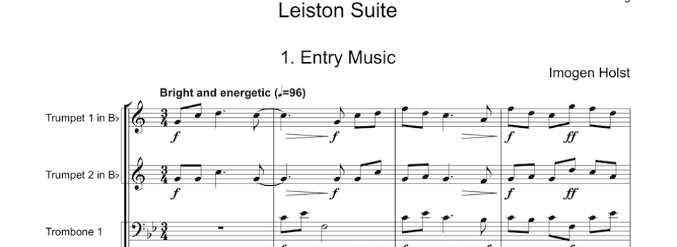 Leiston Suite Imogen Holst Score Image